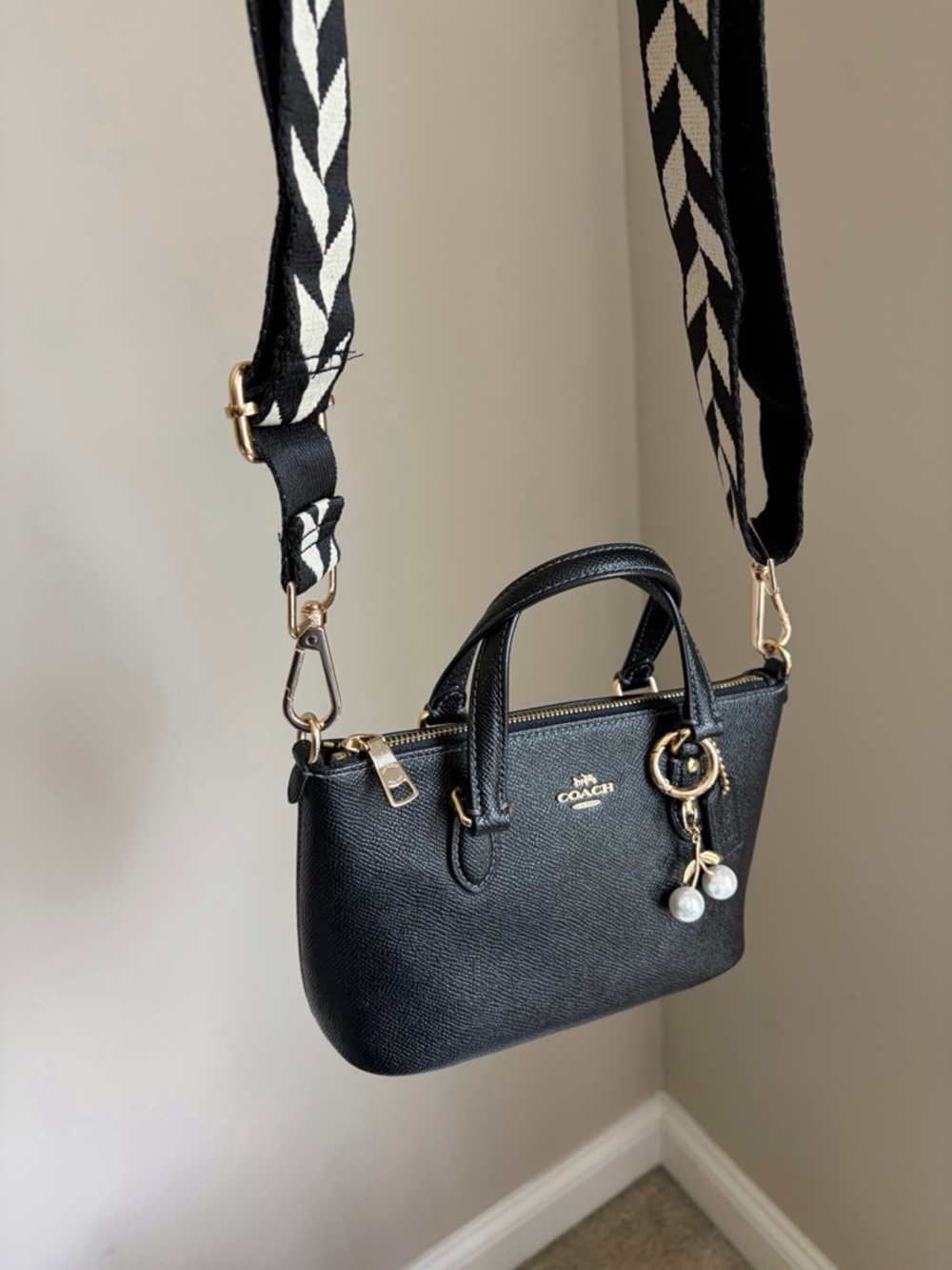 Coach Mini Gallery Tote Bag With Cherry Charm - Picture 14 of 16